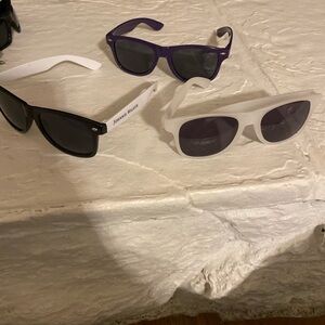 Set 3 Sunglasses Black White Purple Johnnie Walker Whiskey Barefoot UV Vodka